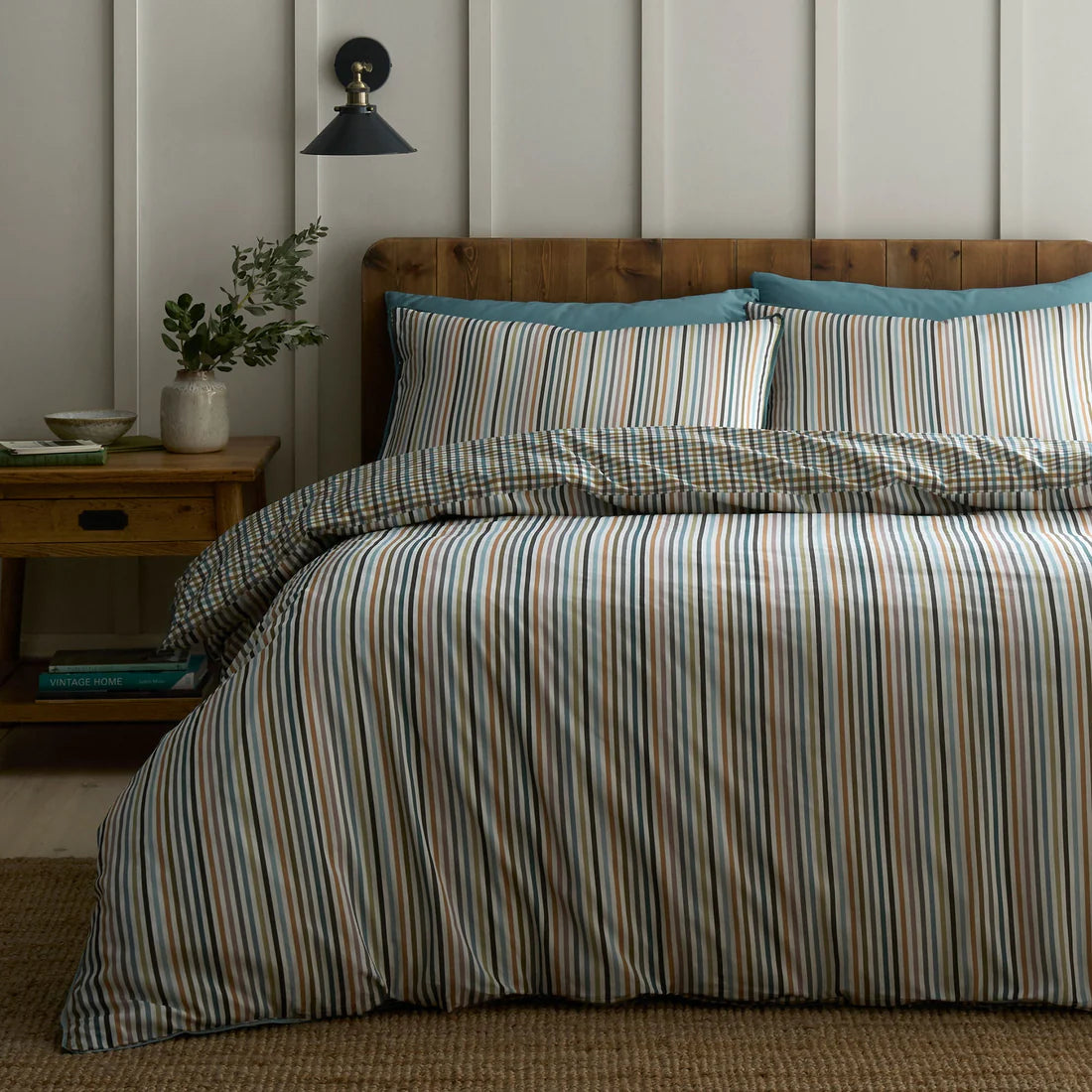 Appletree Micro Check 100% Cotton Duvet Cover Set Green