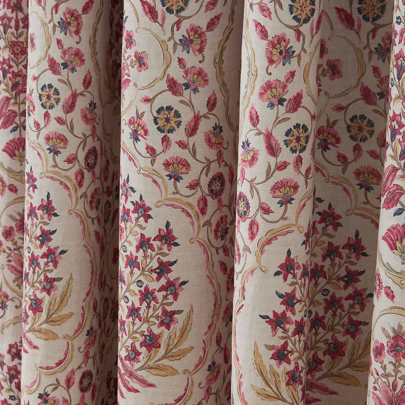 Dreams & Drapes Ashmead Damask Pencil Pleat Curtains in Berry 66 x 72