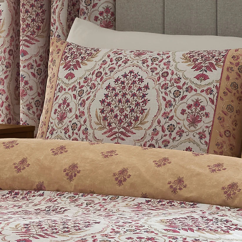 Dreams & Drapes Ashmead 100% Cotton Duvet Cover Set Berry Damask Bedding