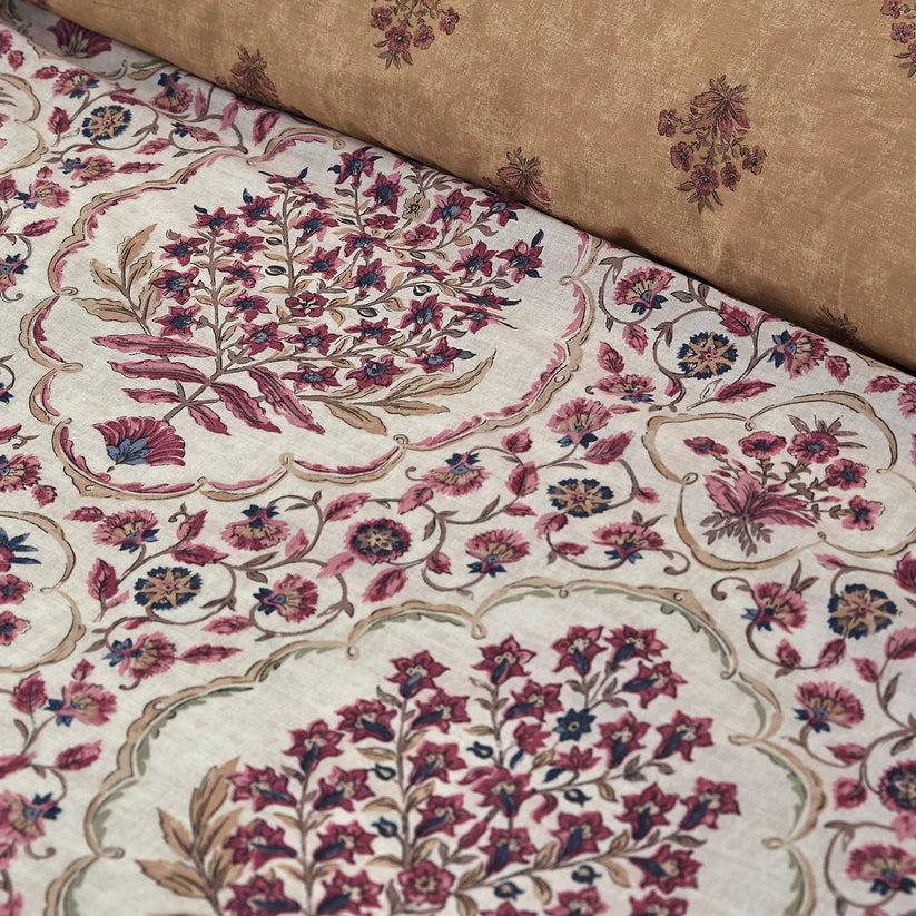 Dreams & Drapes Ashmead 100% Cotton Duvet Cover Set Berry Damask Bedding