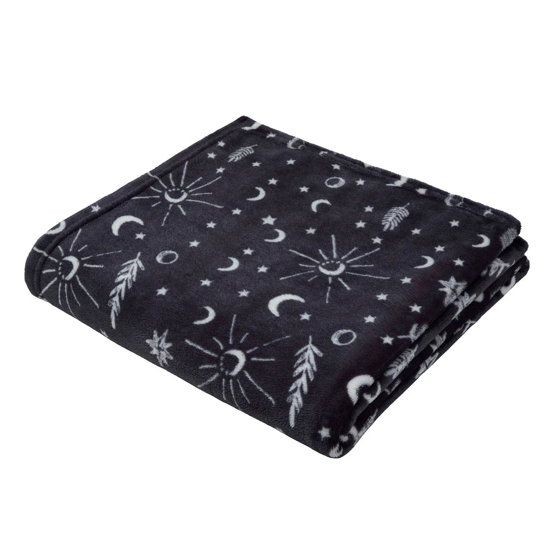 Fusion Celeste Moon & Stars Fleece Throw Grey 120 x 150cm