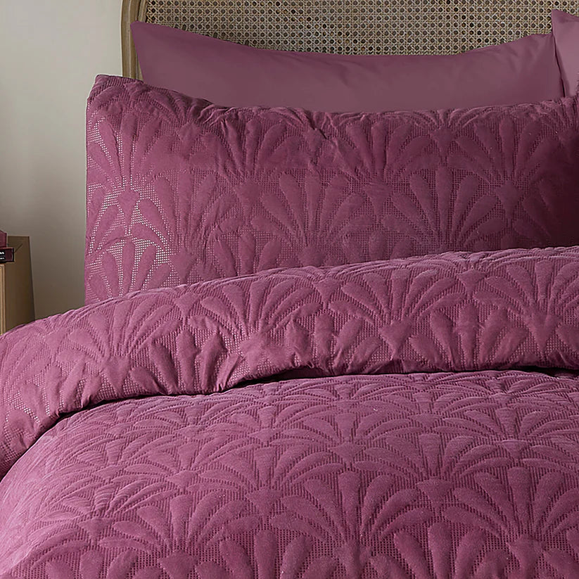 Serene Cavali Textured Duvet Cover Set Berry Pinsonic Bedding