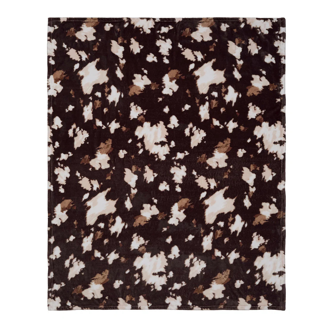 Fusion Cow Print Fleece Throw Chocolate 120 x 150cm