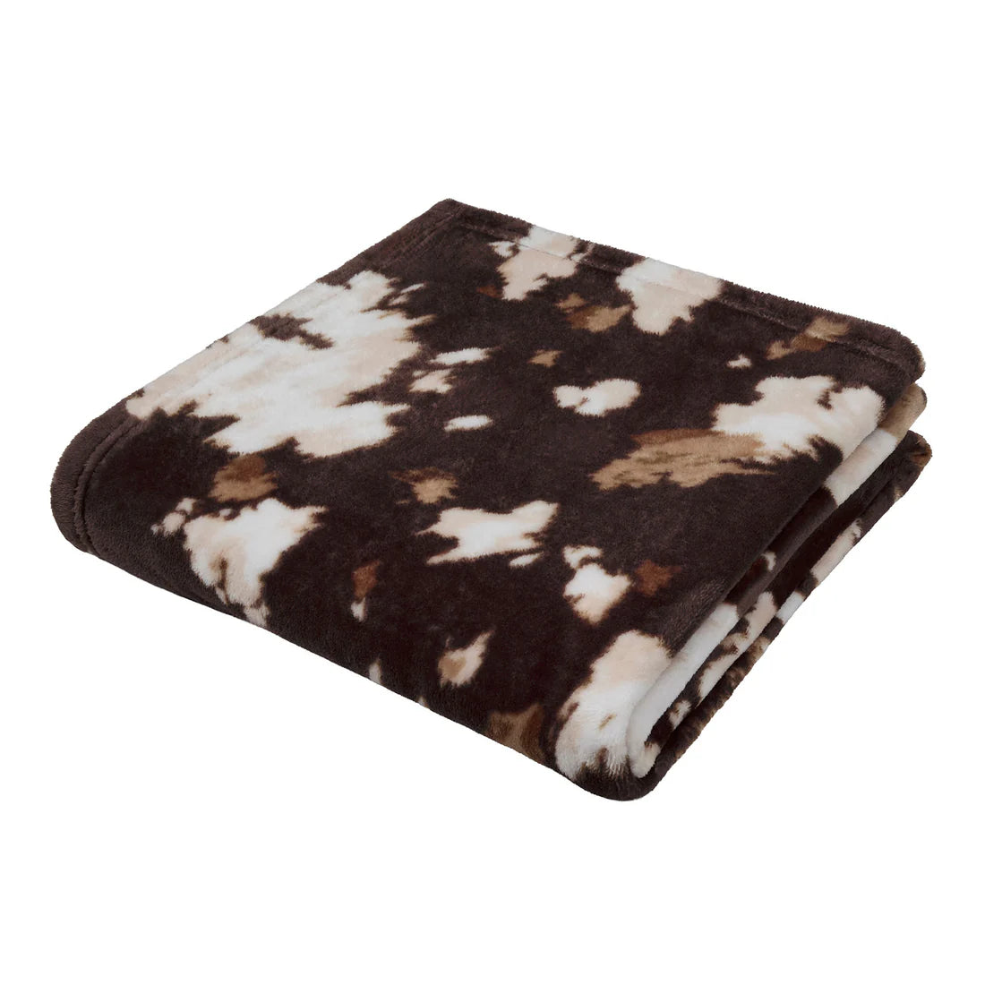 Fusion Cow Print Fleece Throw Chocolate 120 x 150cm