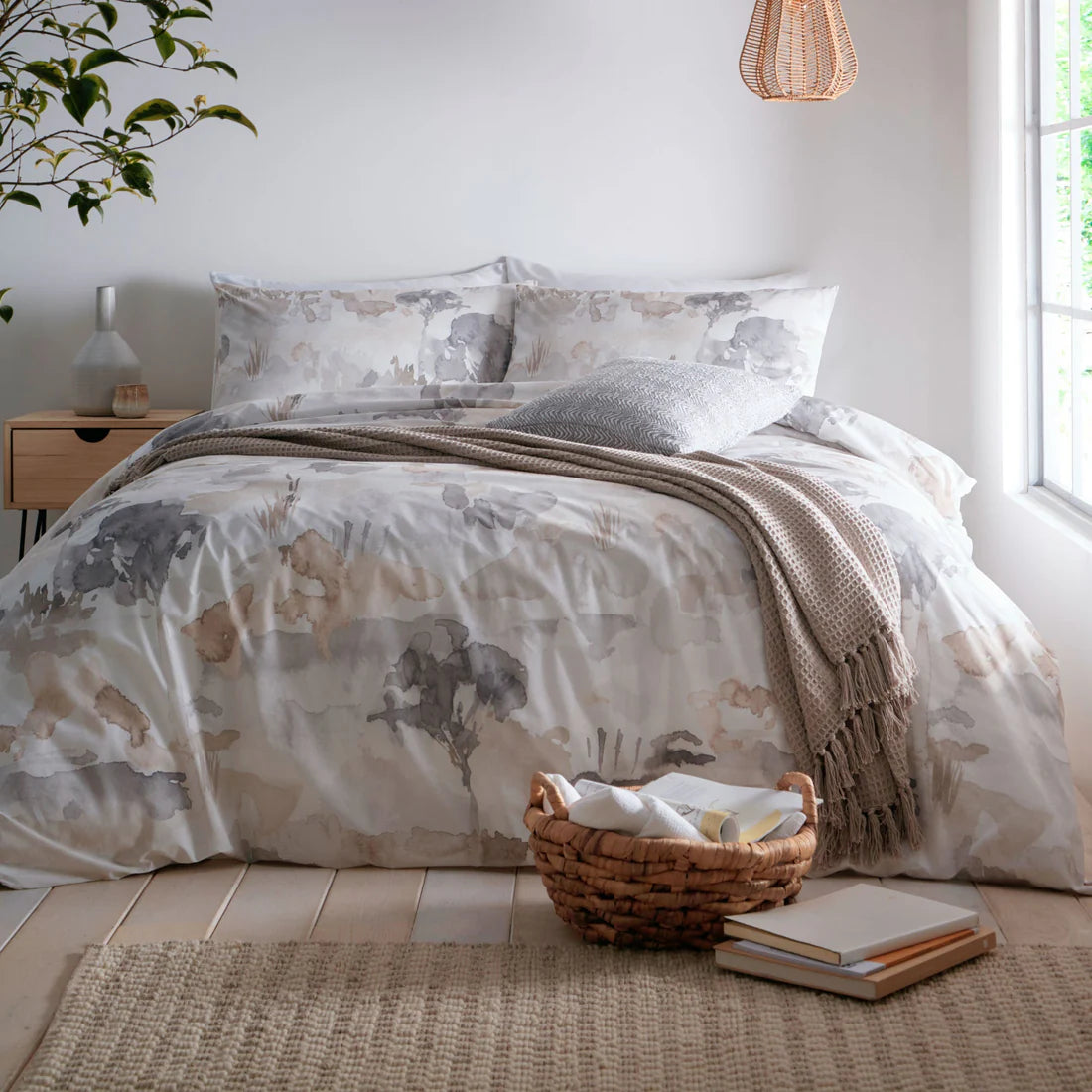 Appletree Edale 100% Cotton Linen Look Duvet Cover Set in Linen