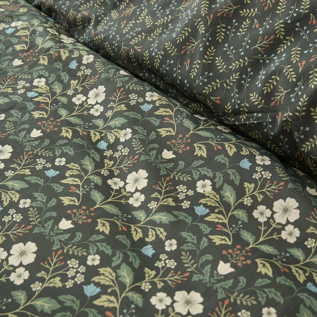 Dreams & Drapes Heritage Floral Duvet Cover Set Green Country Cottage Bedding