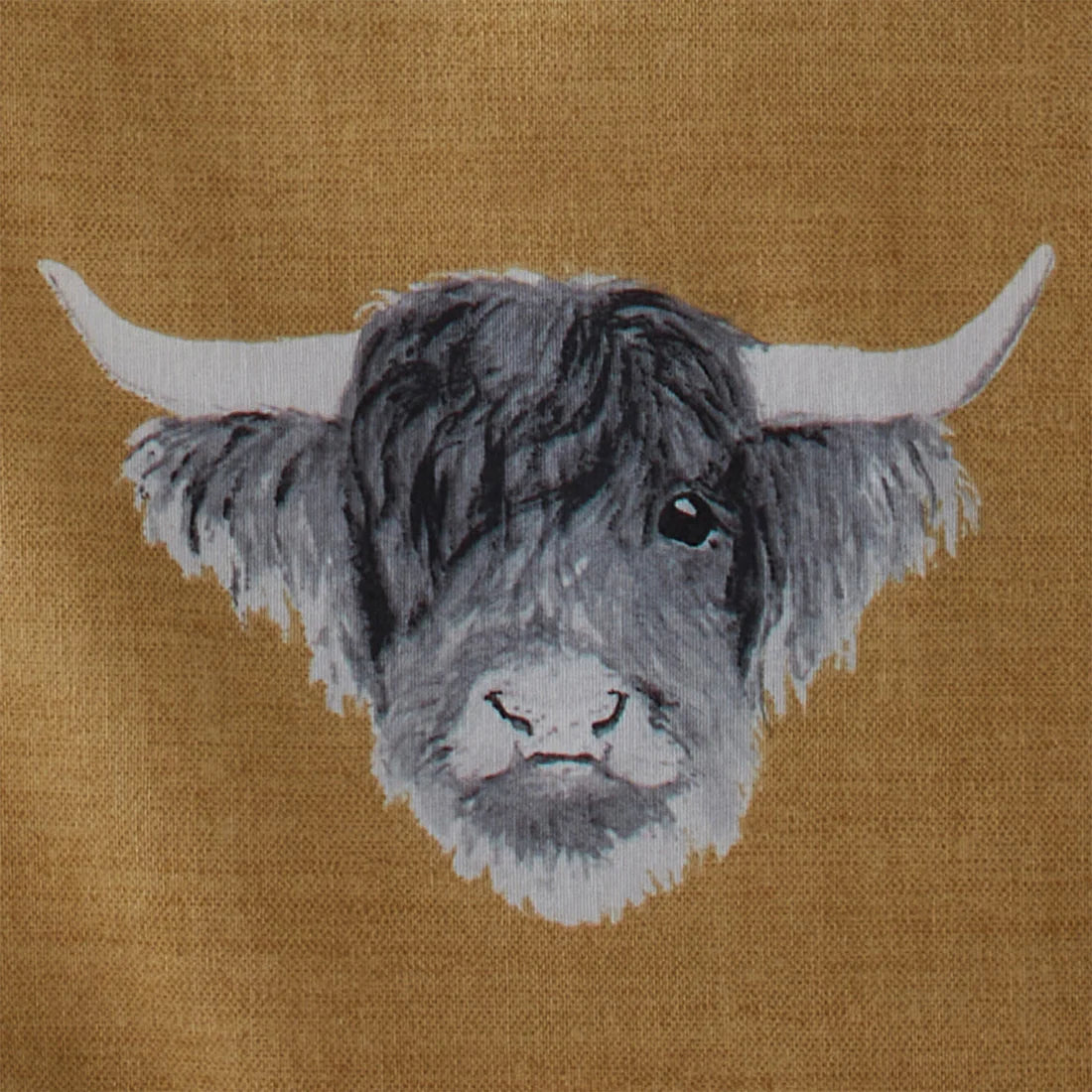 Fusion Highland Cow Reversible Duvet Cover Set Ochre