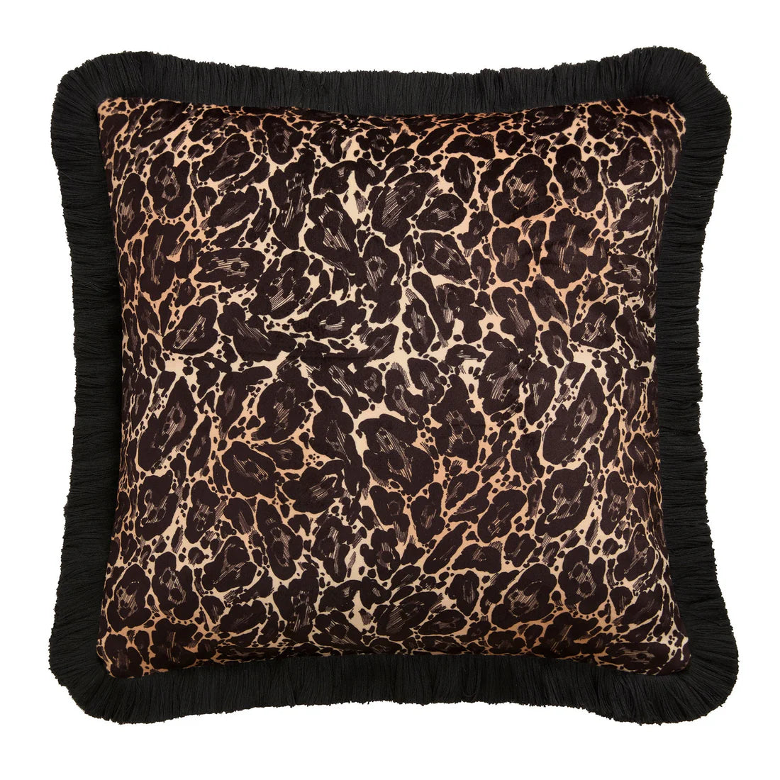 Laurence Llewelyn-Bowen Josephine Leopard Velvet Cushion Gold 43 x 43cm