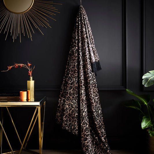 Laurence Llewelyn-Bowen Josephine Leopard Velvet Throw Gold 130 x 180cm