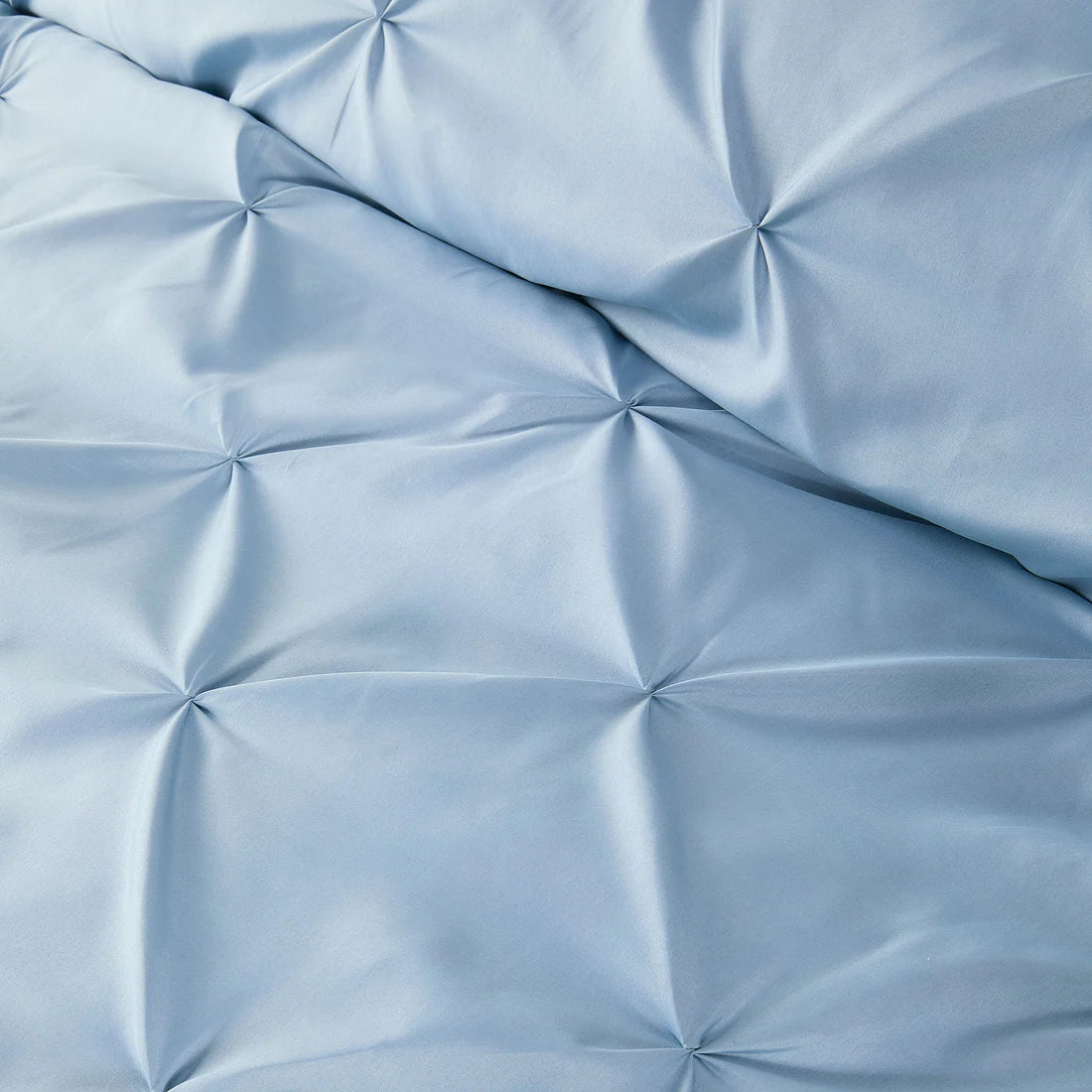 Serene Lara Diamond Pinch Pleat Duvet Cover Set in Blue