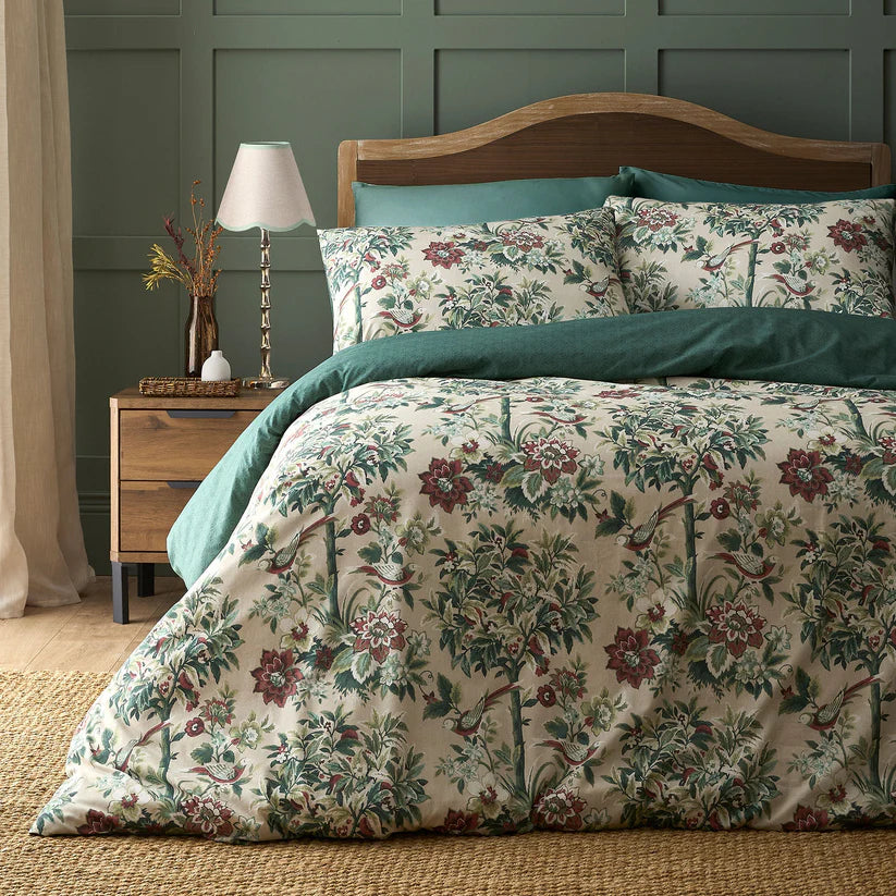 Dreams & Drapes Otillie Tapestry Duvet Cover Set Natural Floral Bedding