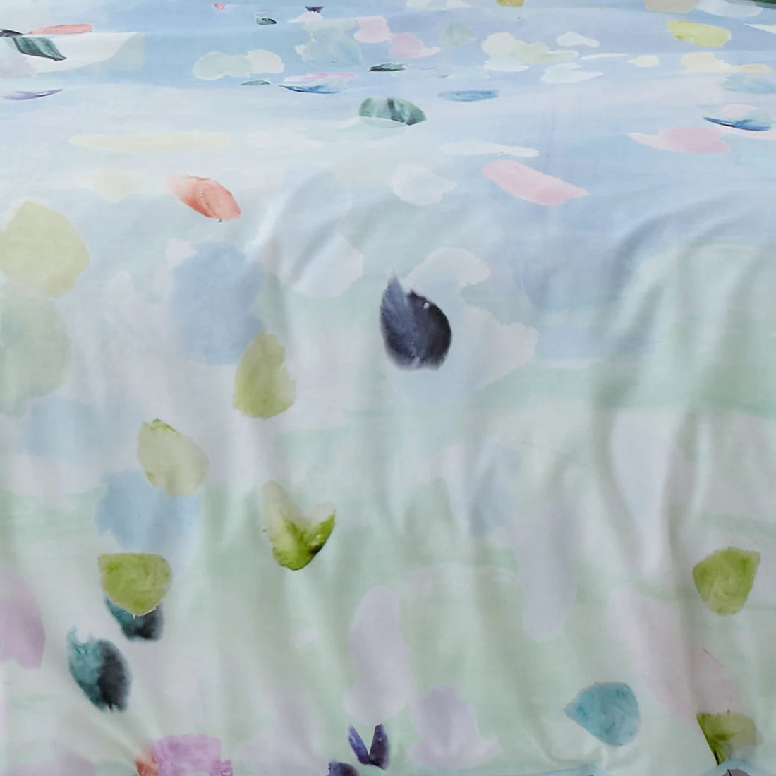 Appletree Alfresco duvet cover set with duck egg abstract floral 100 percent cotton bedding