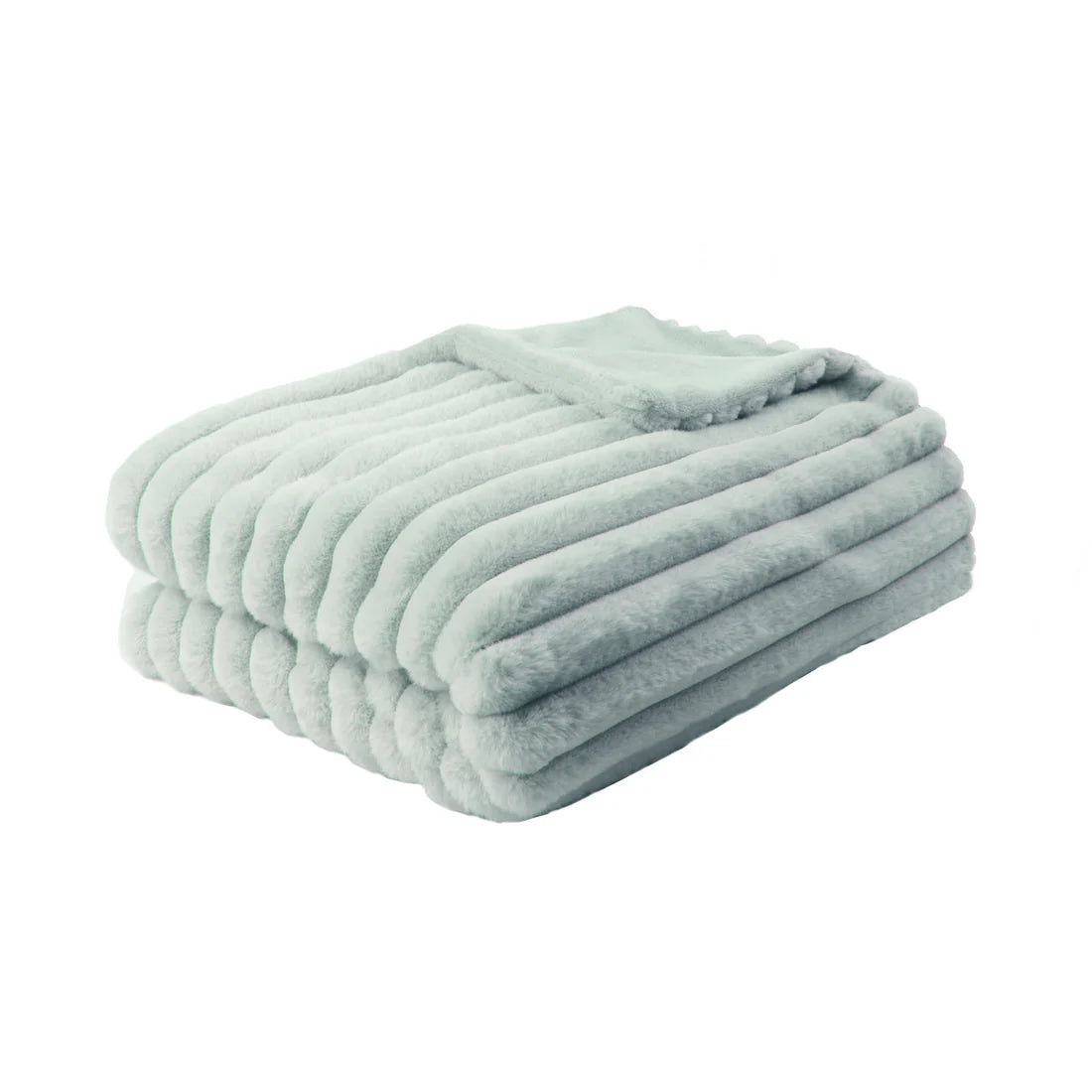 Appletree Morritz ribbed throw in green with soft luxury texture and cosy home styling