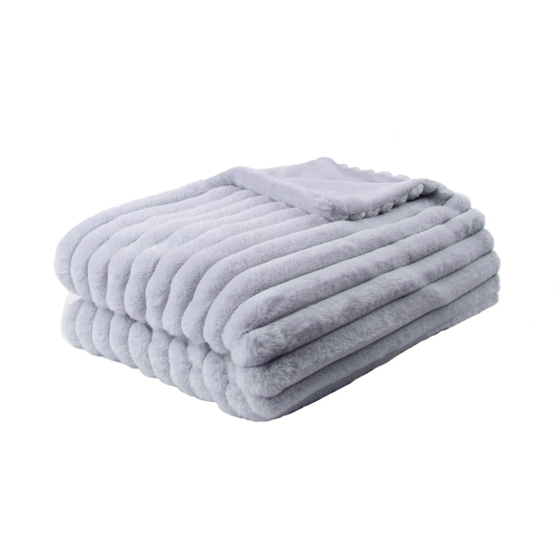 Appletree Morritz faux fur throw in grey with luxurious soft texture and cosy home styling