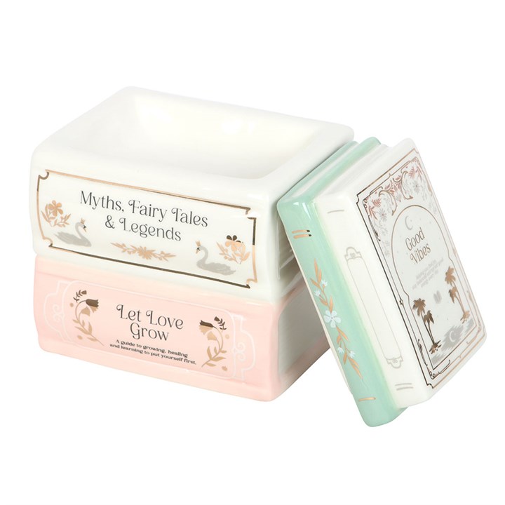 Book Stack ceramic oil burner and wax warmer for cosy reading nook home décor