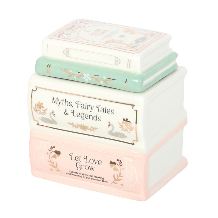 Book Stack ceramic oil burner and wax warmer for cosy reading nook home décor
