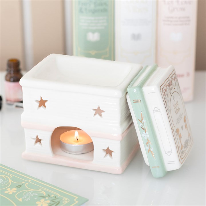 Book Stack ceramic oil burner and wax warmer for cosy reading nook home décor