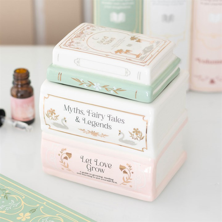 Book Stack ceramic oil burner and wax warmer for cosy reading nook home décor