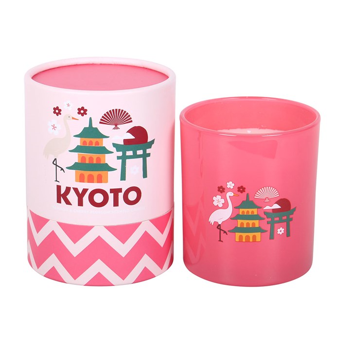 Kyoto Bamboo and Cherry Blossom scented candle inspired by tranquil Japanese gardens and spring blossoms