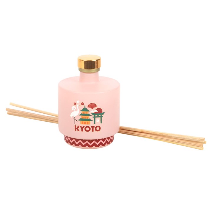 Kyoto Bamboo and Cherry Blossom reed diffuser with delicate floral fragrance inspired by Japanese gardens