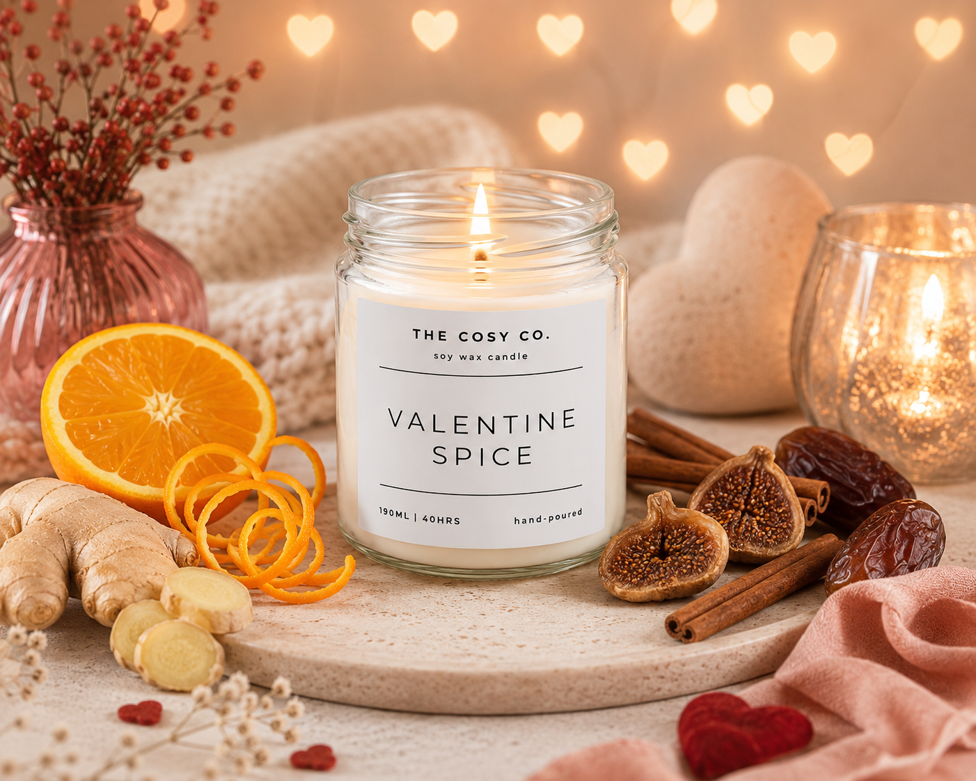 The Cosy Co Valentine Spice Soy Candle