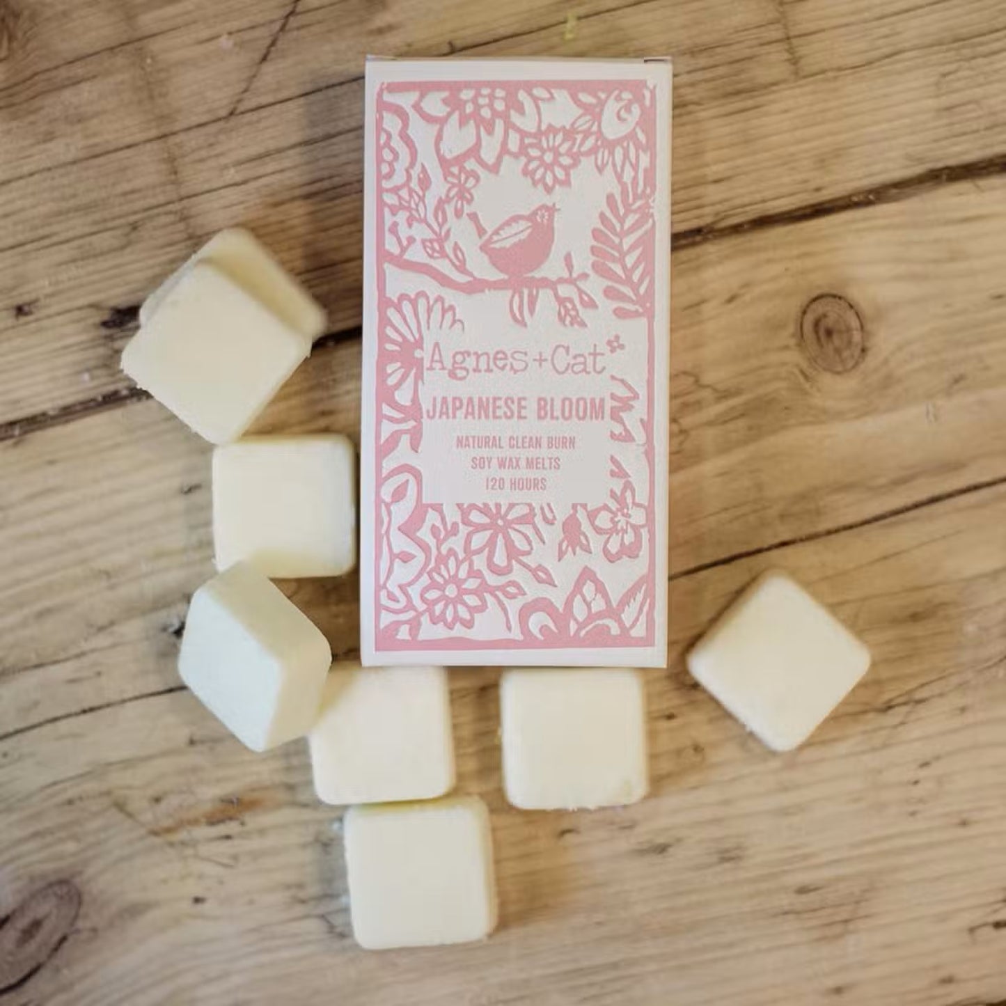 Agnes and Cat Japanese Bloom soy wax melts with soft floral home fragrance