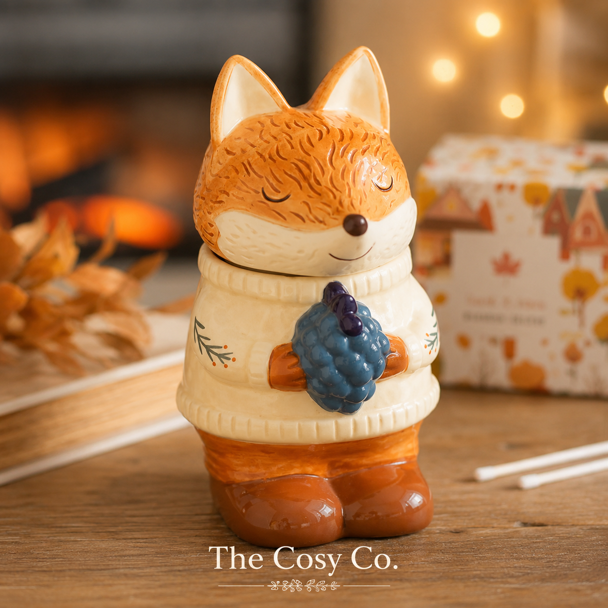 Flynn Fox ceramic oil burner and wax warmer for wax melts and fragrance oils