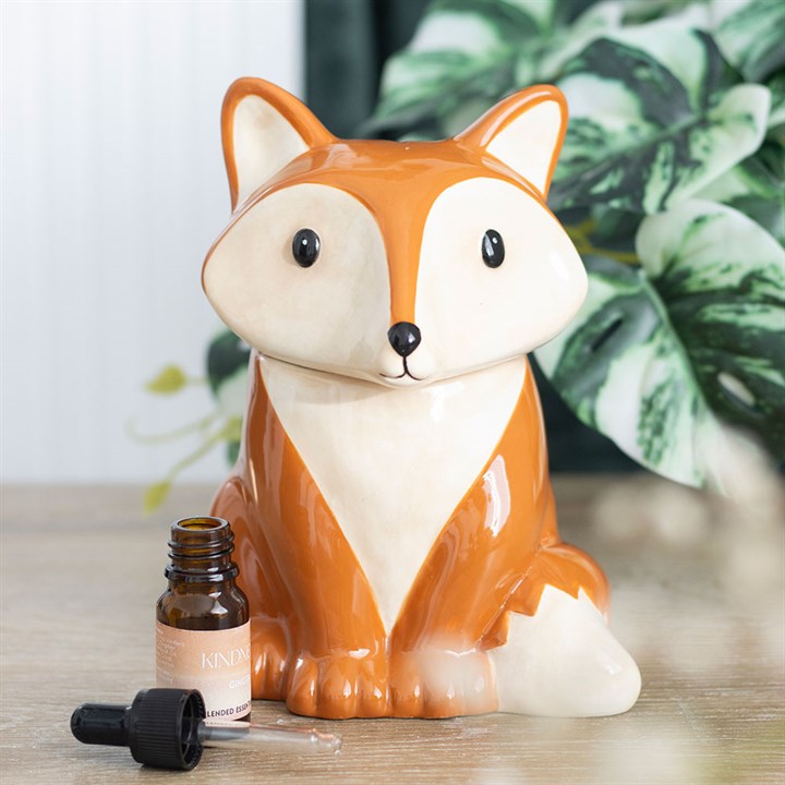 Fox ceramic oil burner and wax warmer for wax melts and fragrance oils