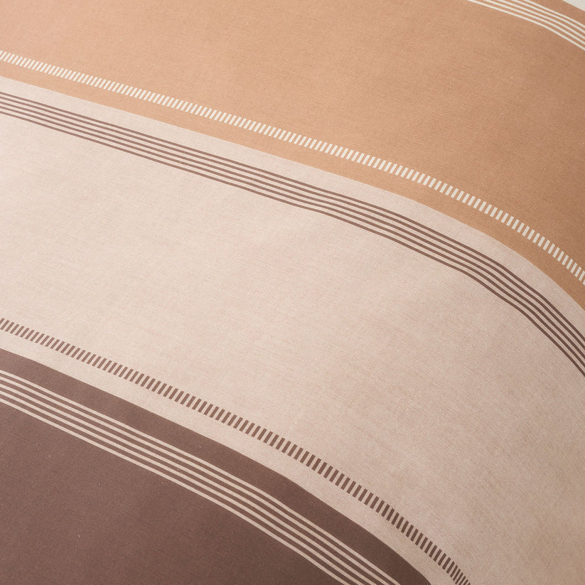 Fusion Betley stripe duvet cover set in natural tones with modern reversible bedding design