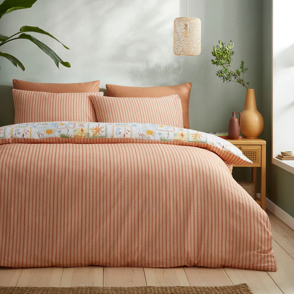 Fusion Soleil duvet cover set with colourful sun-inspired reversible boho bedding design