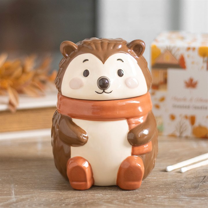 Hazel Hedgehog ceramic oil burner for fragrance oils and woodland-inspired home décor