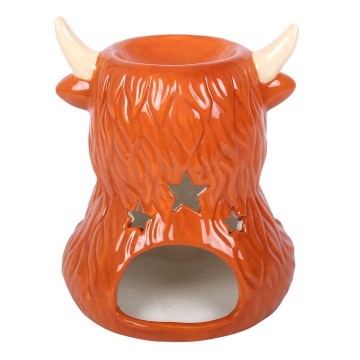 Highland Cow ceramic oil burner and wax warmer for wax melts and fragrance oils