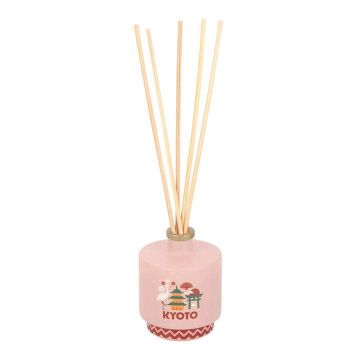 Kyoto Bamboo and Cherry Blossom reed diffuser with delicate floral fragrance inspired by Japanese gardens