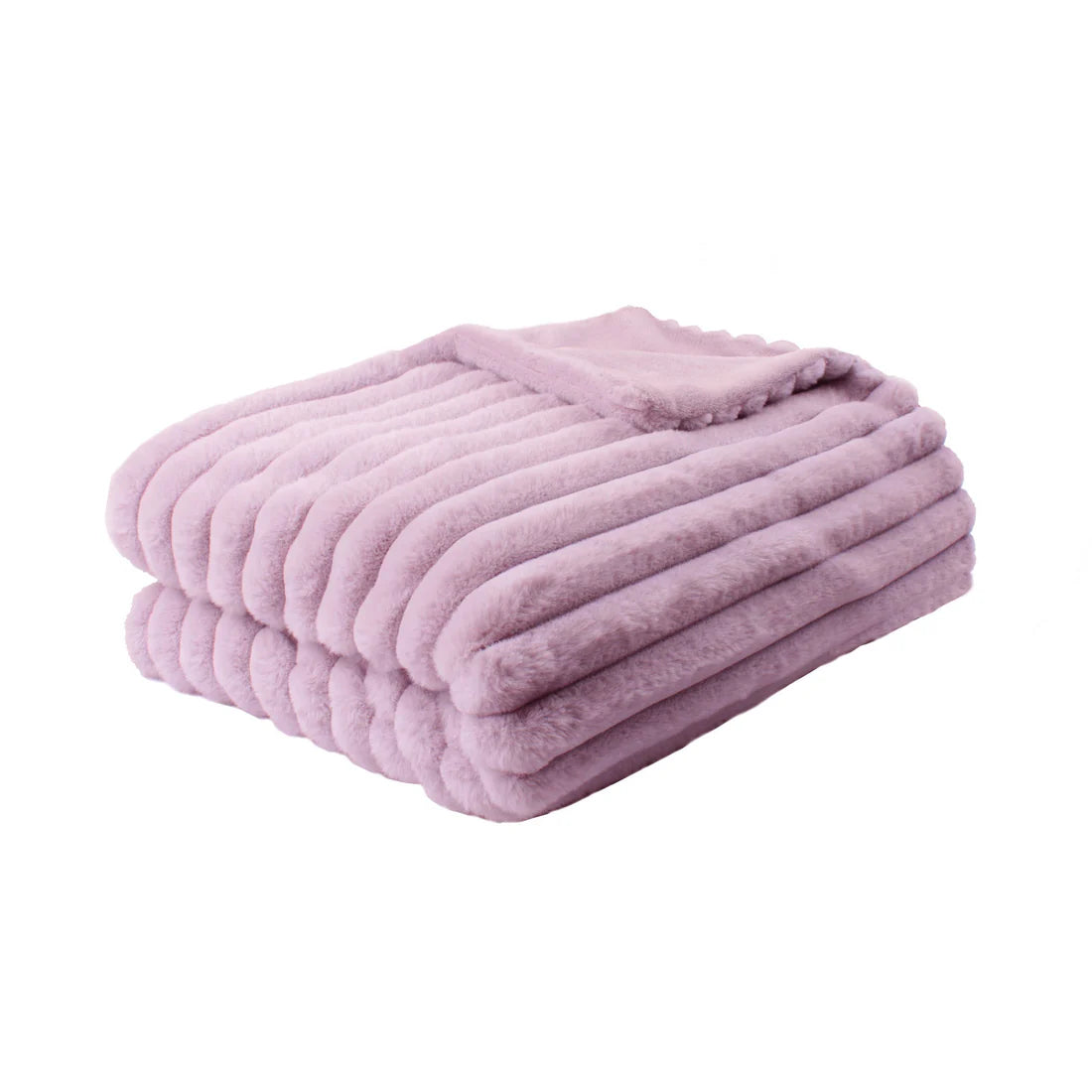 Appletree Morritz faux fur throw in mauve with luxurious soft texture and elegant home styling