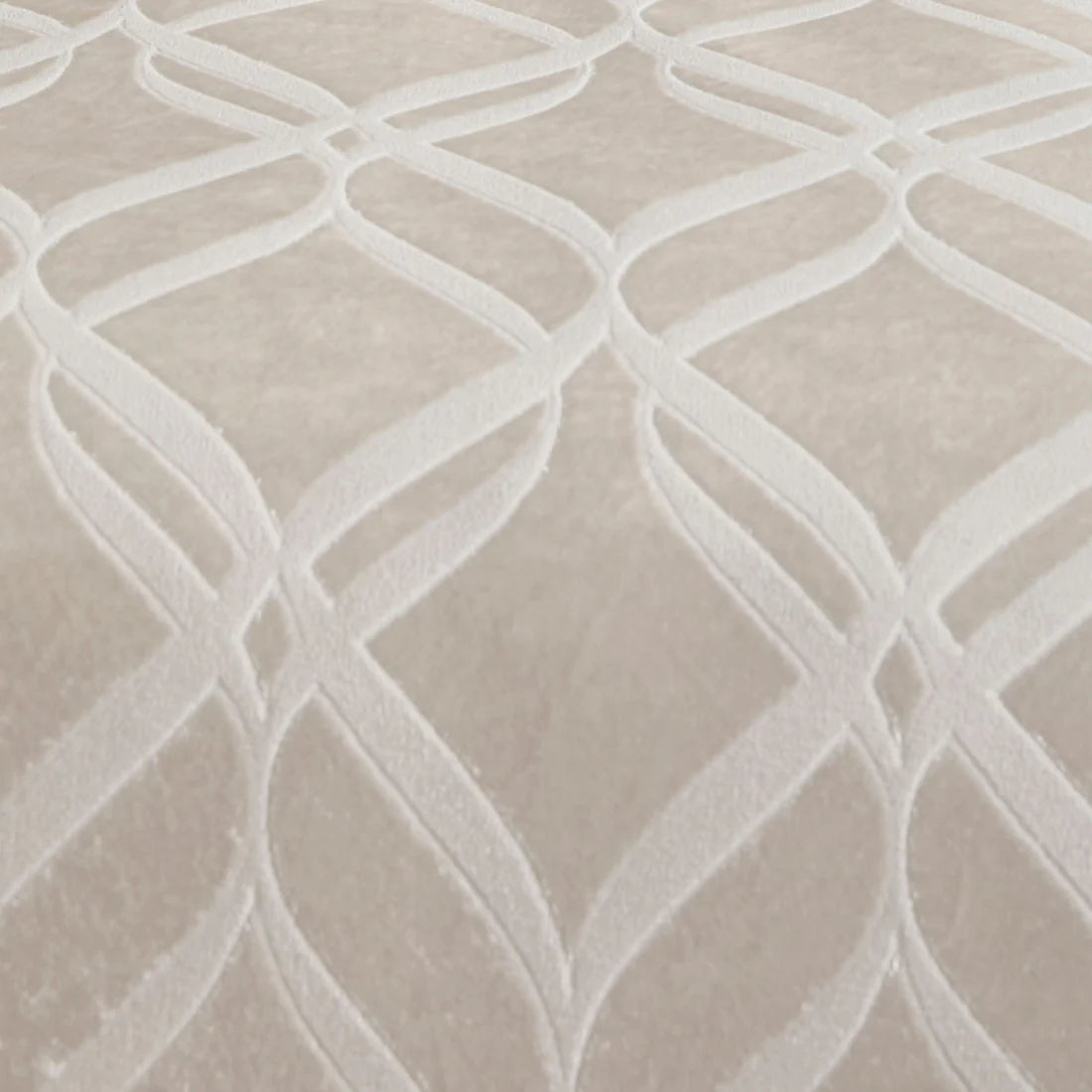 Soiree Belfort velvet duvet cover set in champagne with elegant woven ogee pattern