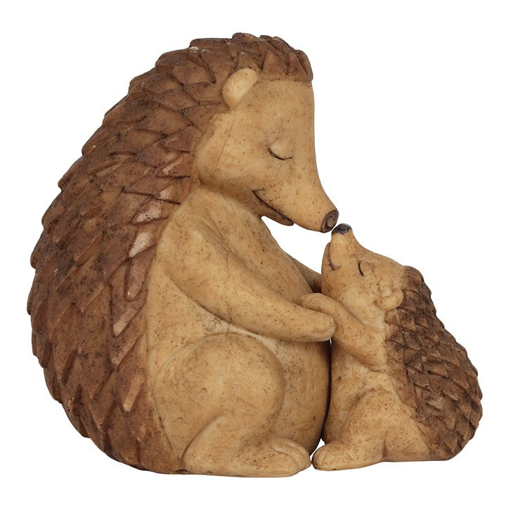 Mother and Baby Hedgehog ornament with gift box and sentimental message card for mums and loved ones