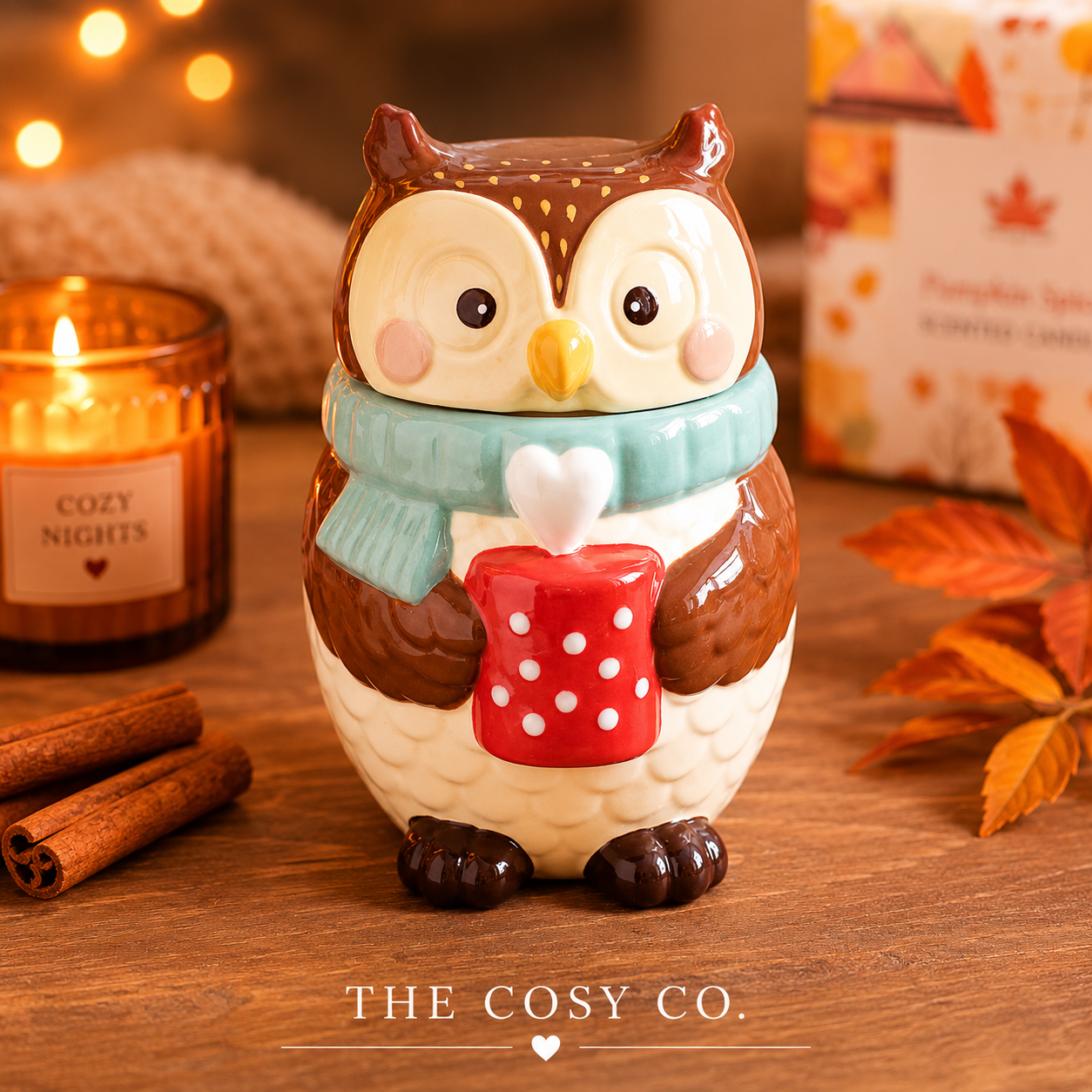 Oliver Owl ceramic oil burner for fragrance oils and woodland-inspired home décor