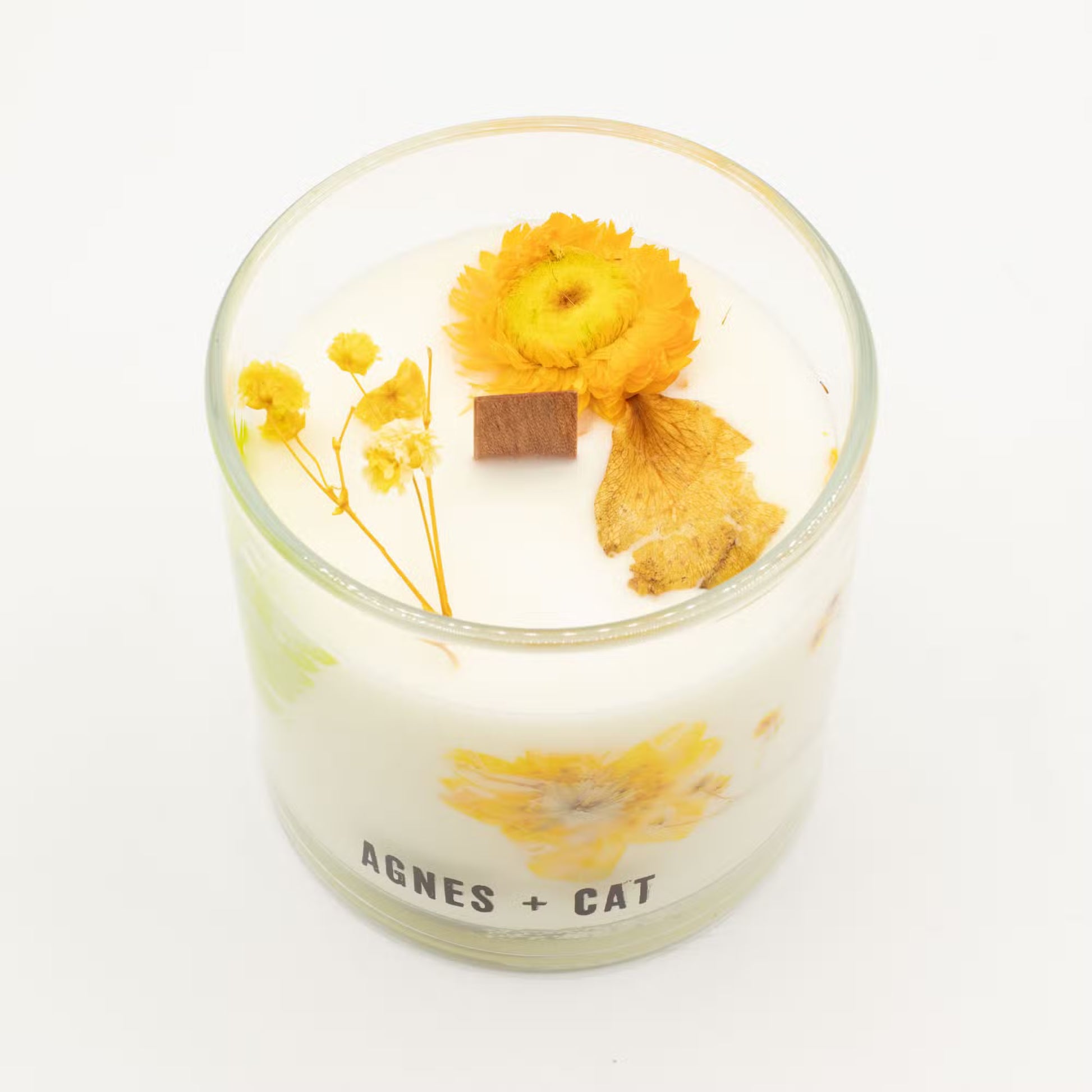 Agnes and Cat Rydal Oudh botanical soy wax candle with warm woody fragrance and dried florals