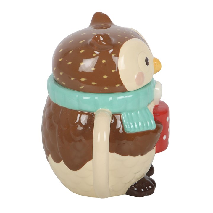 Oliver Owl ceramic lidded mug with woodland-inspired owl design